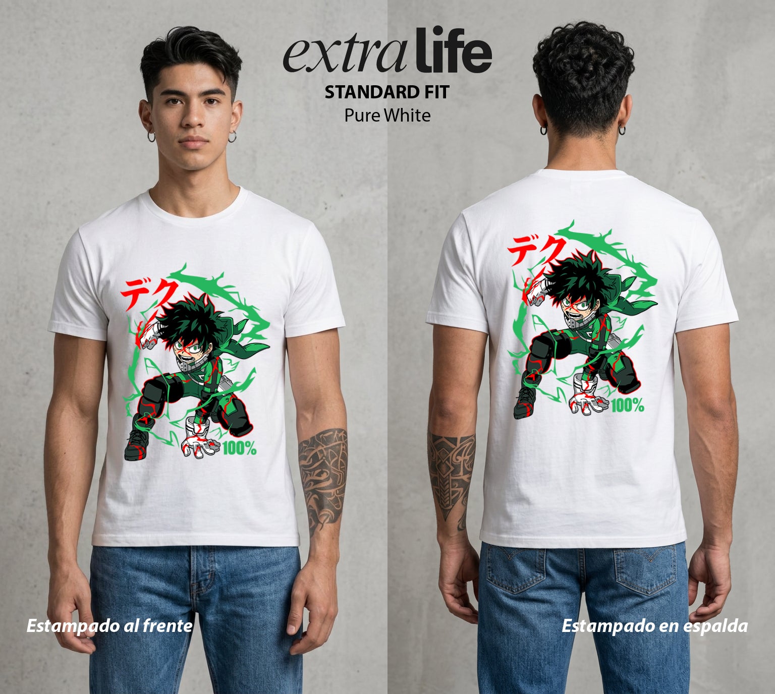 La Academia de Heroes | El Cuaderno del Heroe #02542 - Playera Standard Fit | Pure White - Foto en modelo