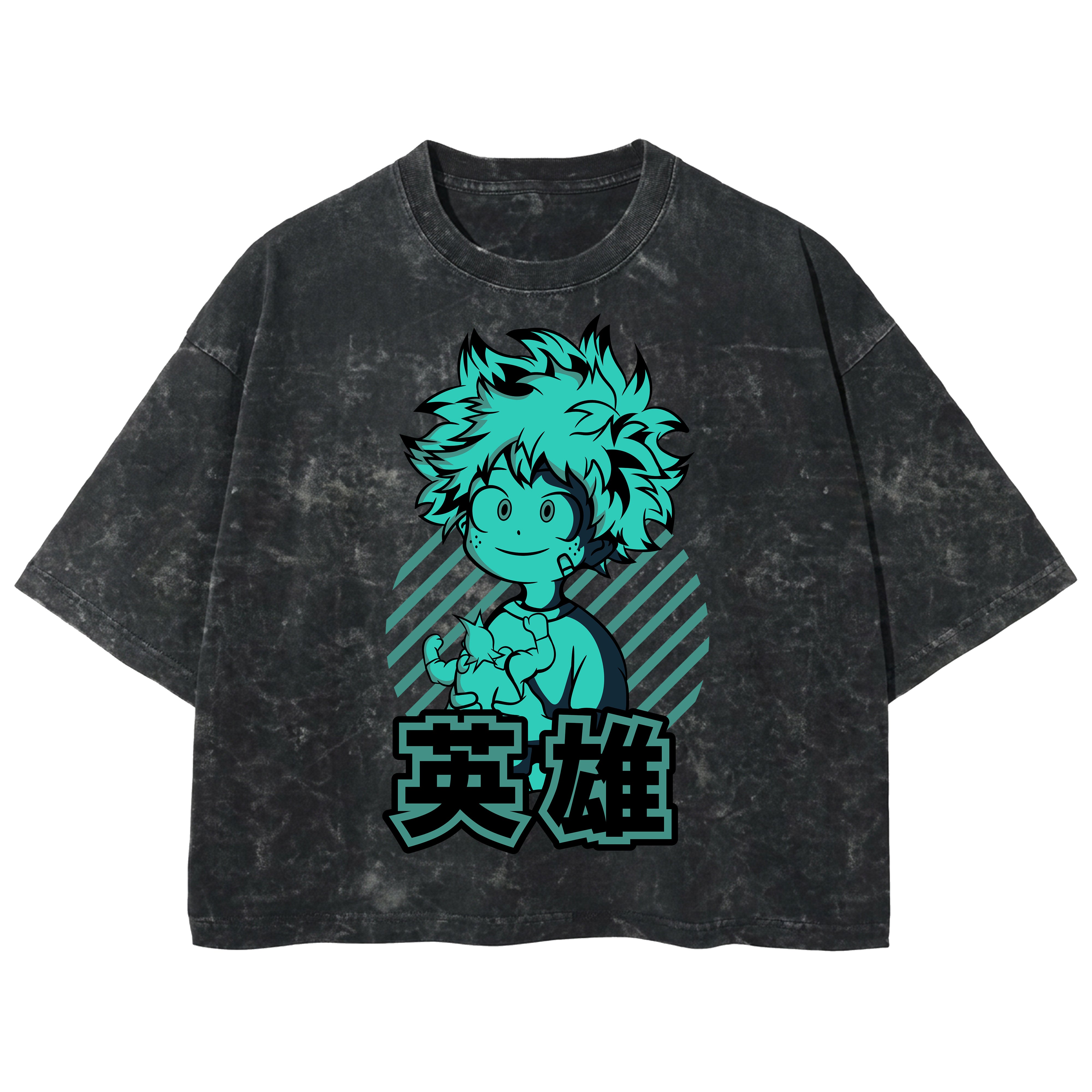 Playera streetwear premium de anime y gaming ExtraLife MX, corte boxy deluxe mineral wash heavyweight en color Acid Wash, moda urbana mexicana de culto.