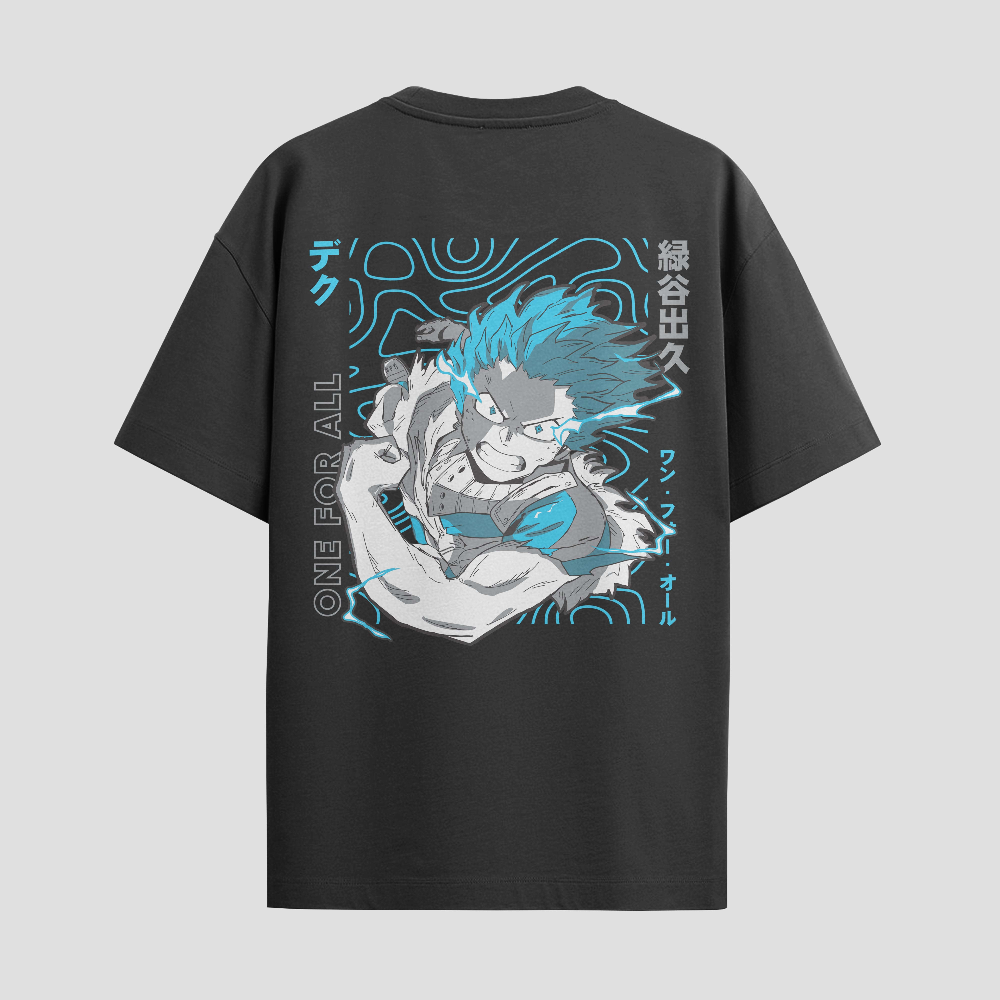 Playera urbana de anime y gaming ExtraLife MX, corte Standard Fit unisex ligero y transpirable en color Deep Black y Pure White, ropa de uso diario para gym y casual.