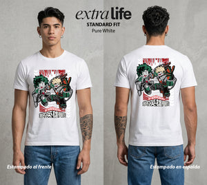 La Academia de Heroes | Explosion Total #02550 - Playera Standard Fit | Pure White - Foto en modelo