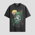 Playera urbana de anime y gaming ExtraLife MX, corte Standard Fit unisex ligero y transpirable en color Deep Black y Pure White, ropa de uso diario para gym y casual.