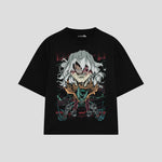 Playera streetwear premium de anime y gaming ExtraLife MX, corte oversized drop shoulder ligero y fresco en color Deep Black y Off-White, moda urbana mexicana de culto.