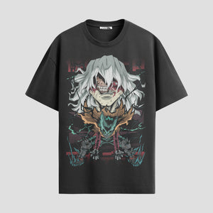Playera urbana de anime y gaming ExtraLife MX, corte Standard Fit unisex ligero y transpirable en color Deep Black y Pure White, ropa de uso diario para gym y casual.