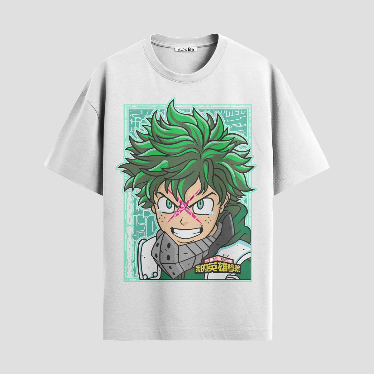 Playera urbana de anime y gaming ExtraLife MX, corte Classic Premium unisex ligero y transpirable en color Deep Black y Pure White, ropa de uso diario para gym y casual.