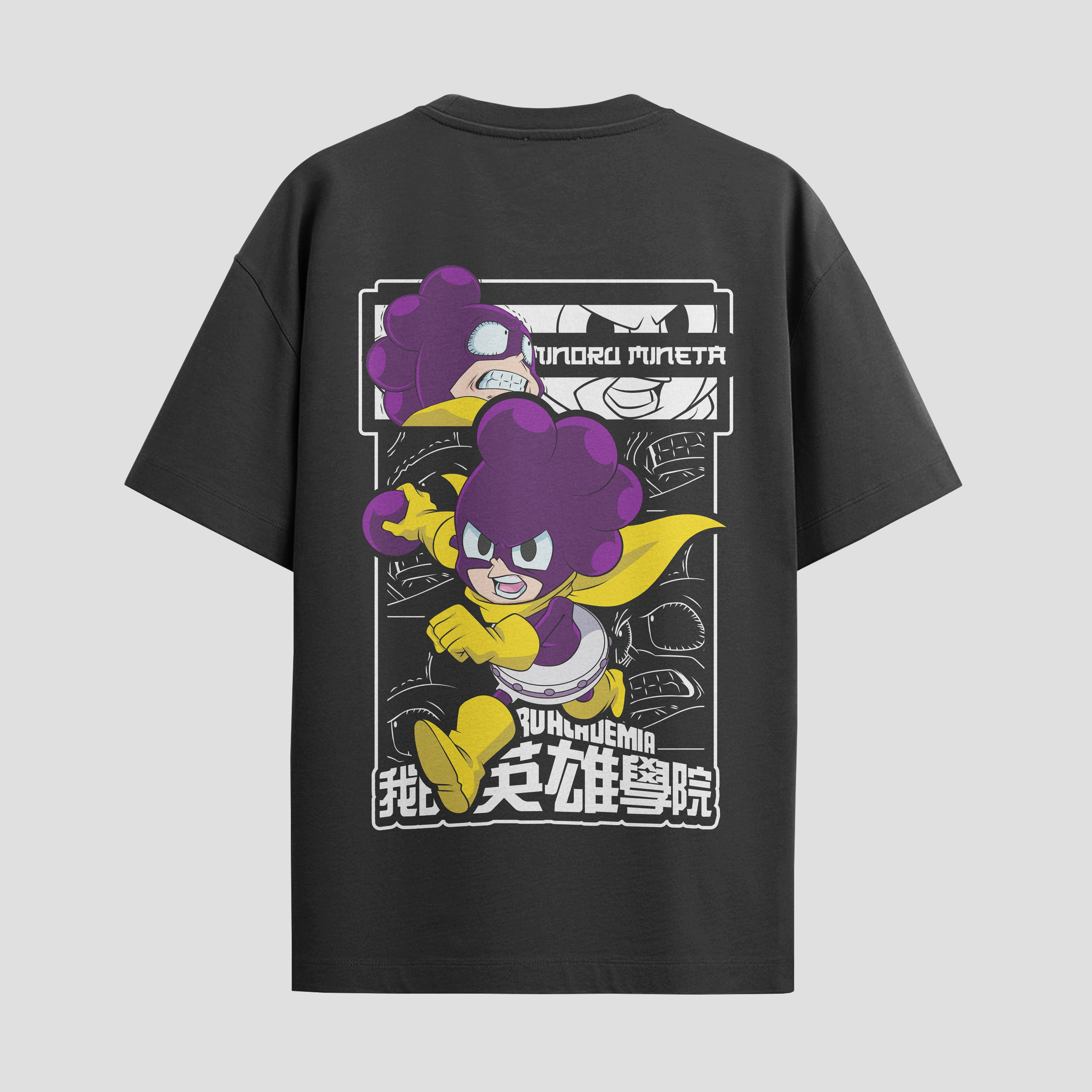 Playera urbana de anime y gaming ExtraLife MX, corte Standard Fit unisex ligero y transpirable en color Deep Black y Pure White, ropa de uso diario para gym y casual.