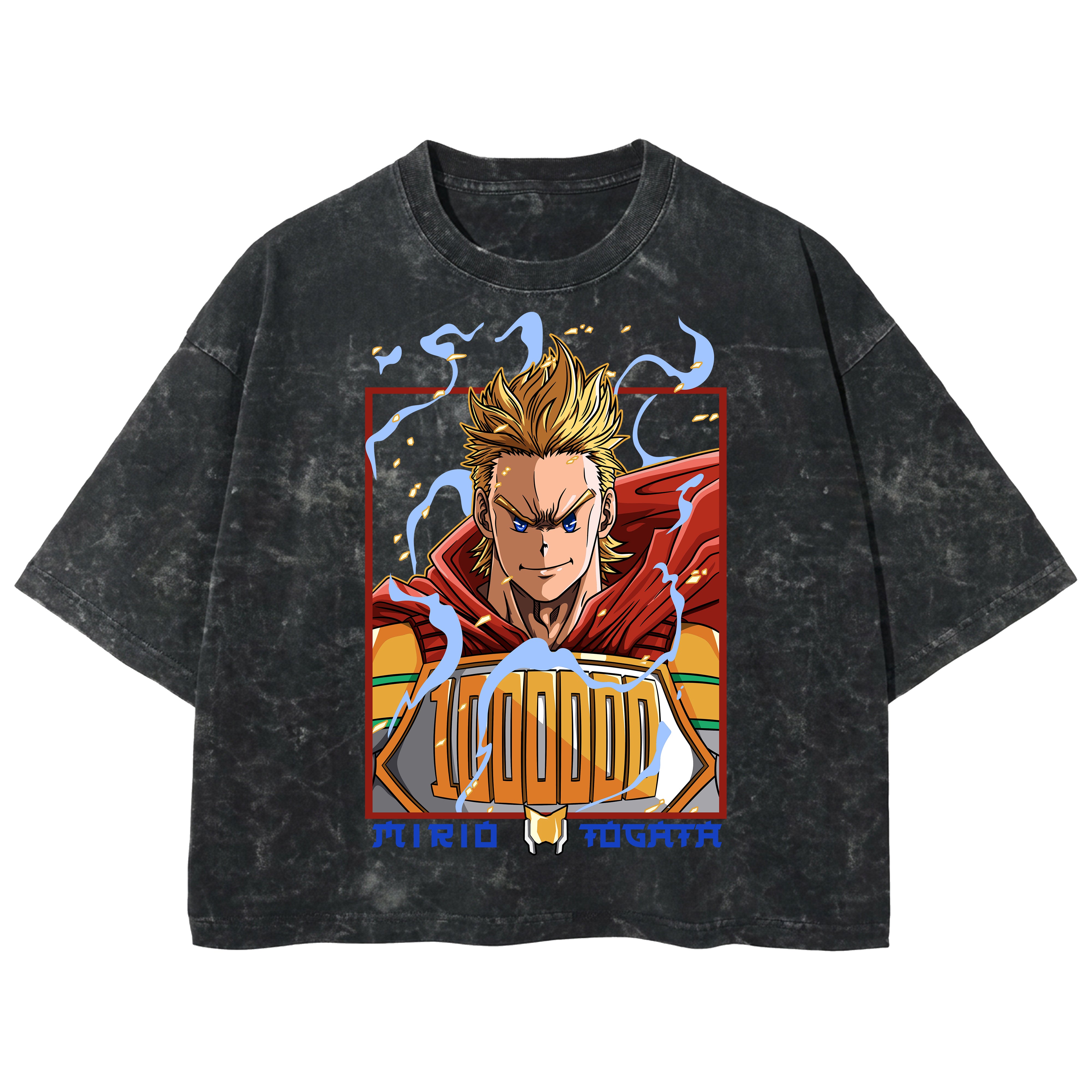 Playera streetwear premium de anime y gaming ExtraLife MX, corte boxy deluxe mineral wash heavyweight en color Acid Wash, moda urbana mexicana de culto.