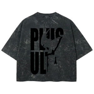 Playera streetwear premium de anime y gaming ExtraLife MX, corte boxy deluxe mineral wash heavyweight en color Acid Wash, moda urbana mexicana de culto.