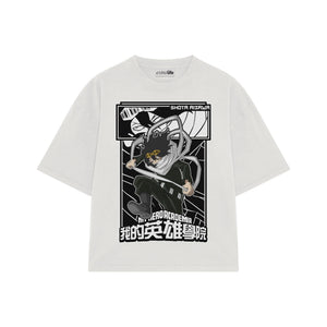 Playera streetwear premium de anime y gaming ExtraLife MX, corte oversized drop shoulder ligero y fresco en color Deep Black y Off-White, moda urbana mexicana de culto.