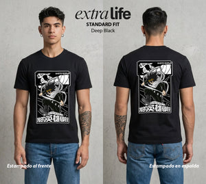La Academia de Heroes | El Borrador de Poderes #02571 - Playera Standard Fit | Deep Black - Foto en modelo
