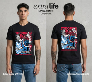 La Academia de Heroes | El Equilibrio del Bien #02574 - Playera Standard Fit | Deep Black - Foto en modelo