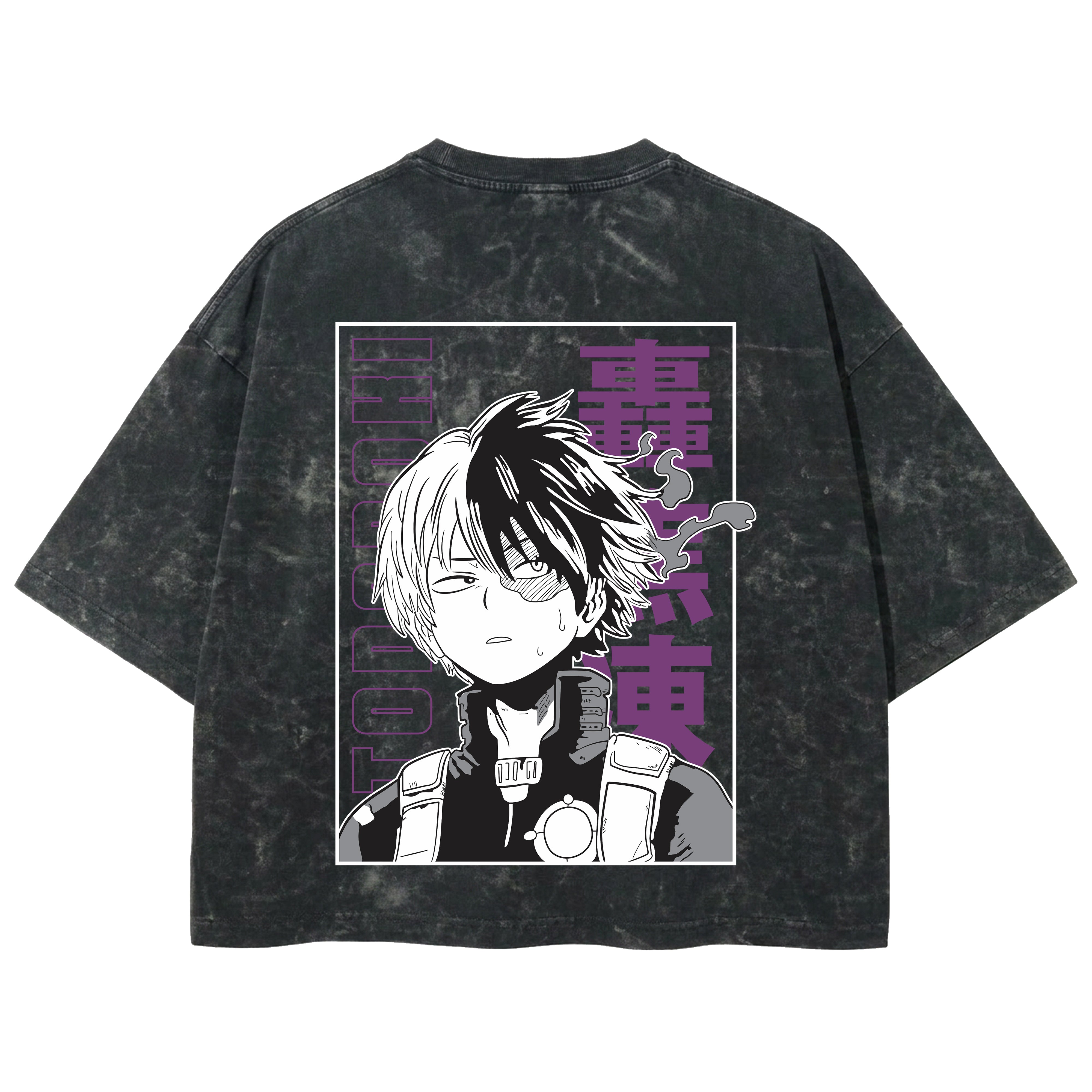 Playera streetwear premium de anime y gaming ExtraLife MX, corte boxy deluxe mineral wash heavyweight en color Acid Wash, moda urbana mexicana de culto.