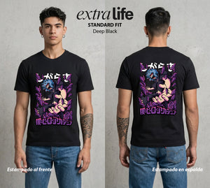 La Academia de Heroes | El Rey de la Destruccion #02586 - Playera Standard Fit | Deep Black - Foto en modelo