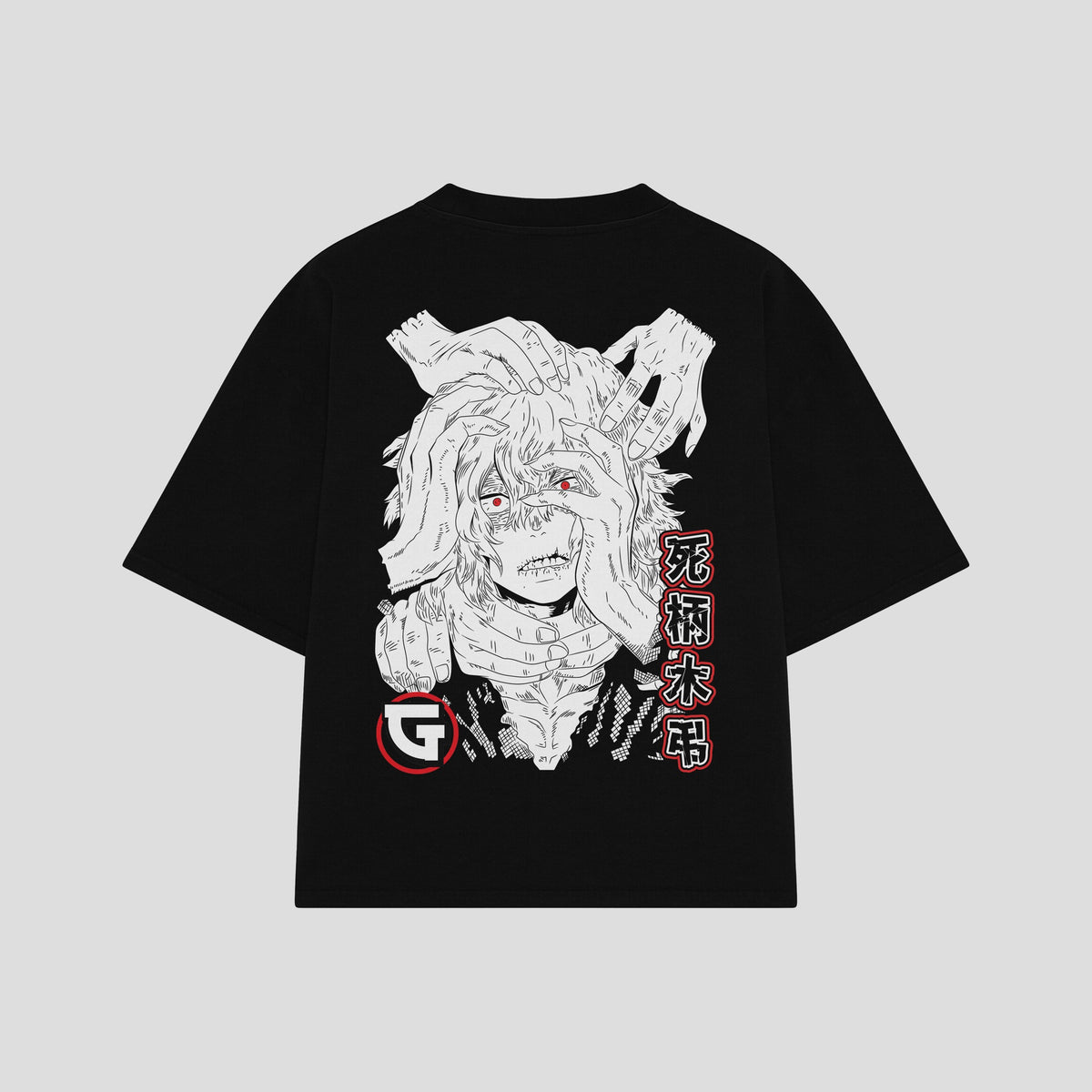 Playera streetwear premium de anime y gaming ExtraLife MX, corte oversized drop shoulder ligero y fresco en color Deep Black y Off-White, moda urbana mexicana de culto.