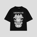 Playera streetwear premium de anime y gaming ExtraLife MX, corte oversized drop shoulder ligero y fresco en color Deep Black y Off-White, moda urbana mexicana de culto.