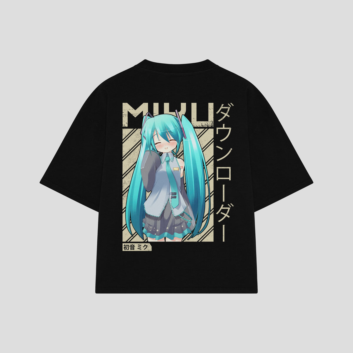 Playera streetwear premium de anime y gaming ExtraLife MX, corte oversized drop shoulder ligero y fresco en color Deep Black y Off-White, moda urbana mexicana de culto.