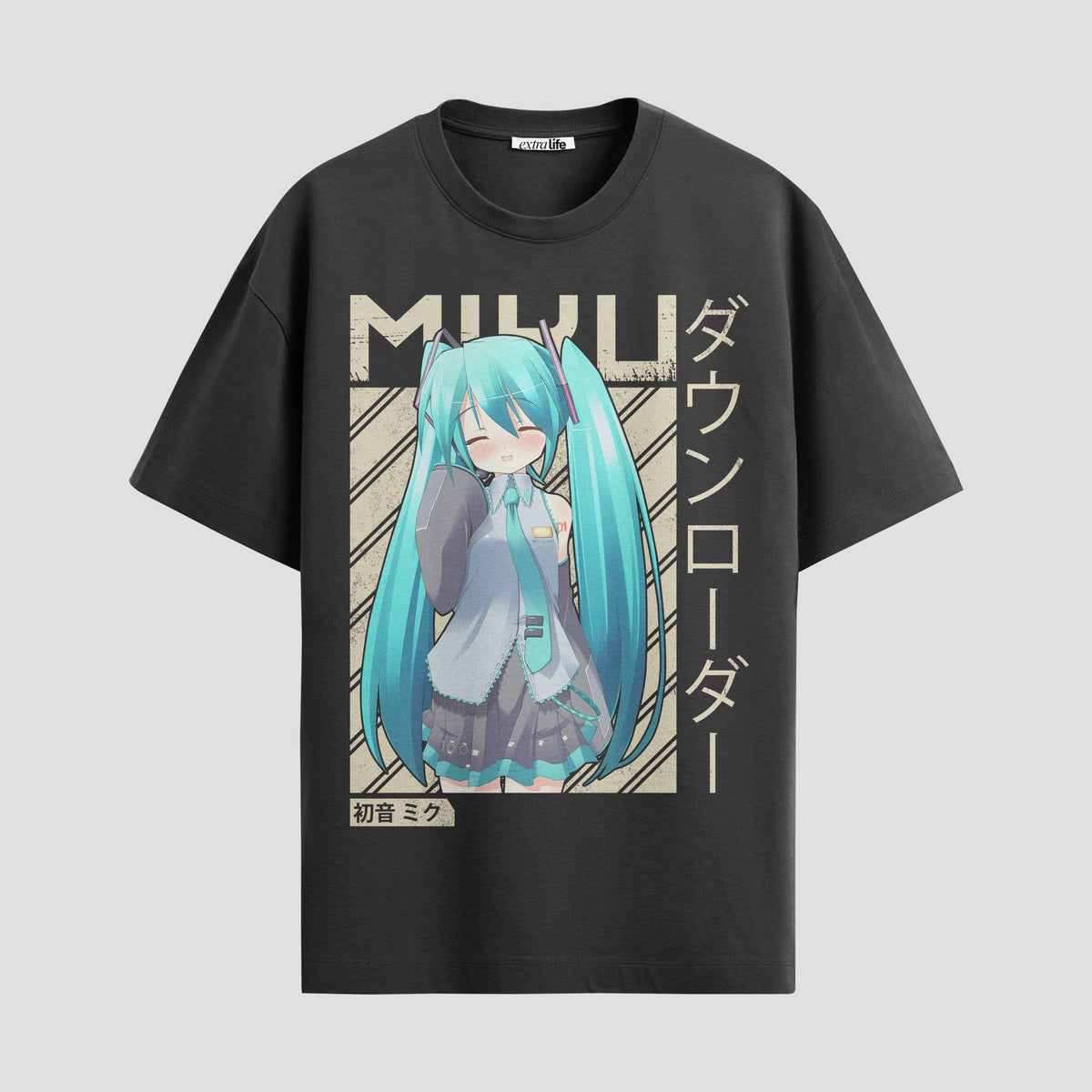 Playera urbana de anime y gaming ExtraLife MX, corte Classic Premium unisex ligero y transpirable en color Deep Black y Pure White, ropa de uso diario para gym y casual.