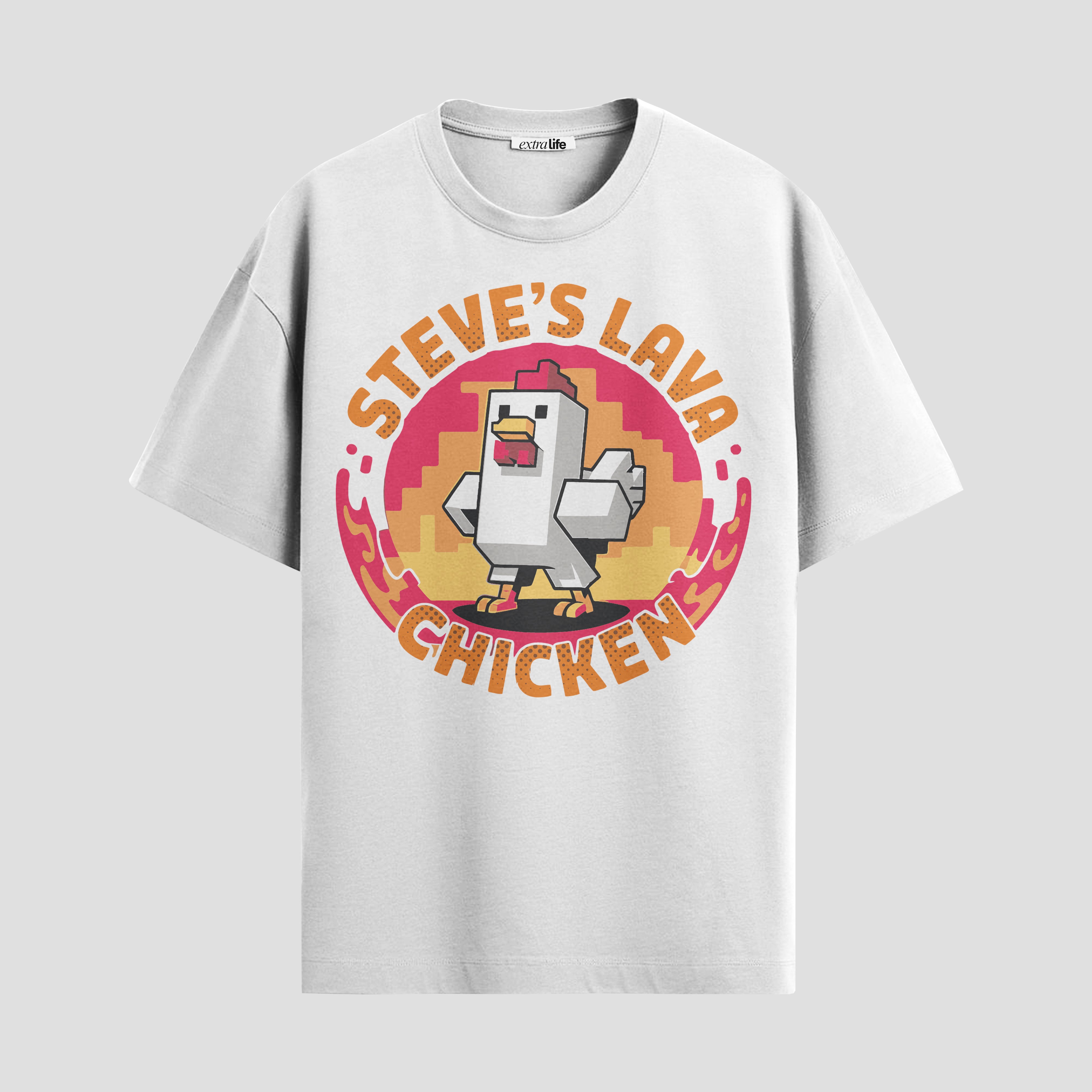 Playera urbana de anime y gaming ExtraLife MX, corte Standard Fit unisex ligero y transpirable en color Deep Black y Pure White, ropa de uso diario para gym y casual.