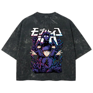 Playera streetwear premium de anime y gaming ExtraLife MX, corte boxy deluxe mineral wash heavyweight en color Acid Wash, moda urbana mexicana de culto.