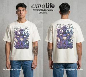 El Psiconico Reprimido | El Psiquico al Cien #02612 - Playera Oversized Premium | Off White - Foto en modelo