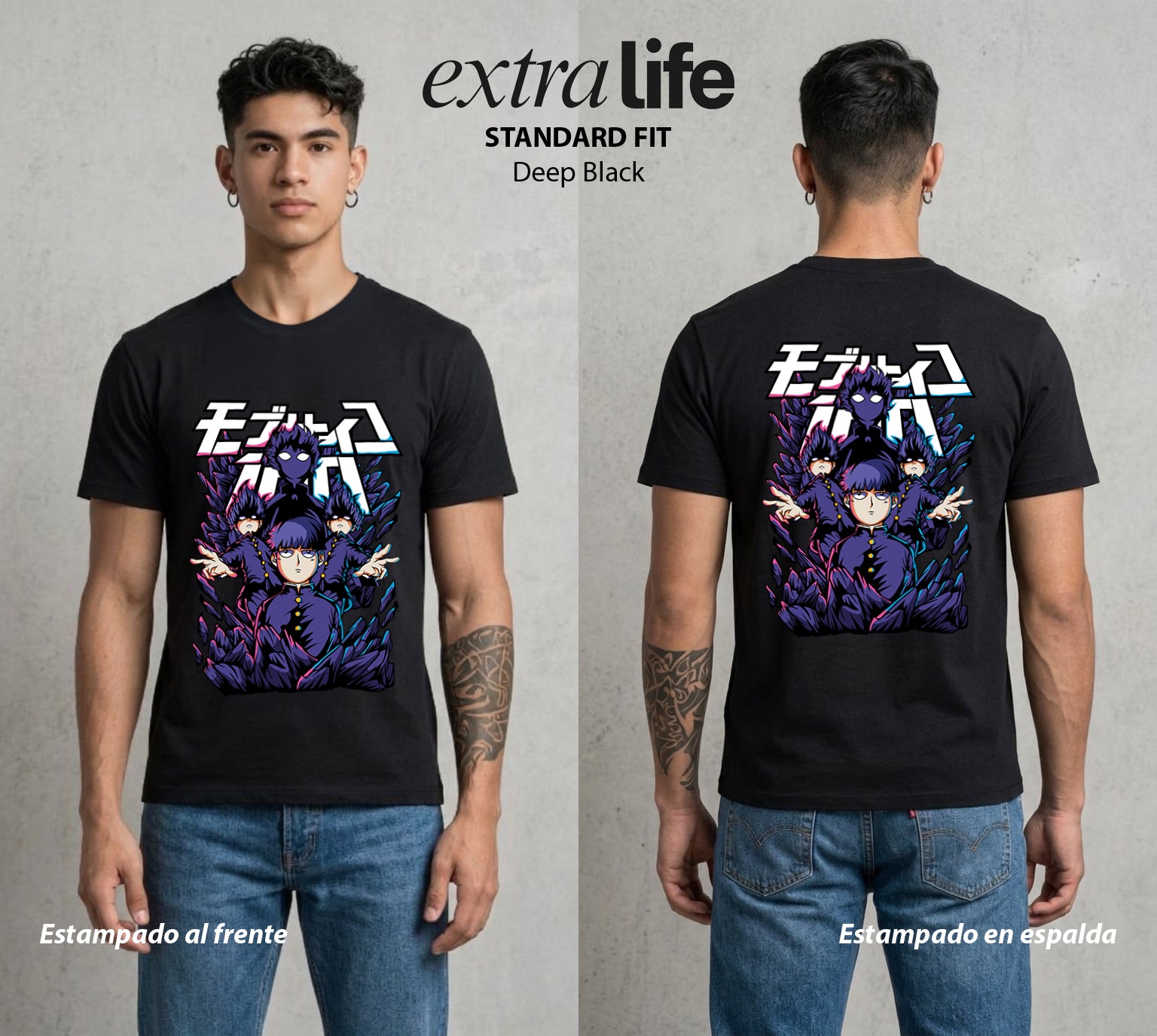 El Psiconico Reprimido | El Psiquico al Cien #02612 - Playera Standard Fit | Deep Black - Foto en modelo