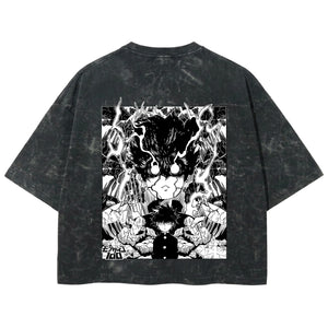 Playera streetwear premium de anime y gaming ExtraLife MX, corte boxy deluxe mineral wash heavyweight en color Acid Wash, moda urbana mexicana de culto.