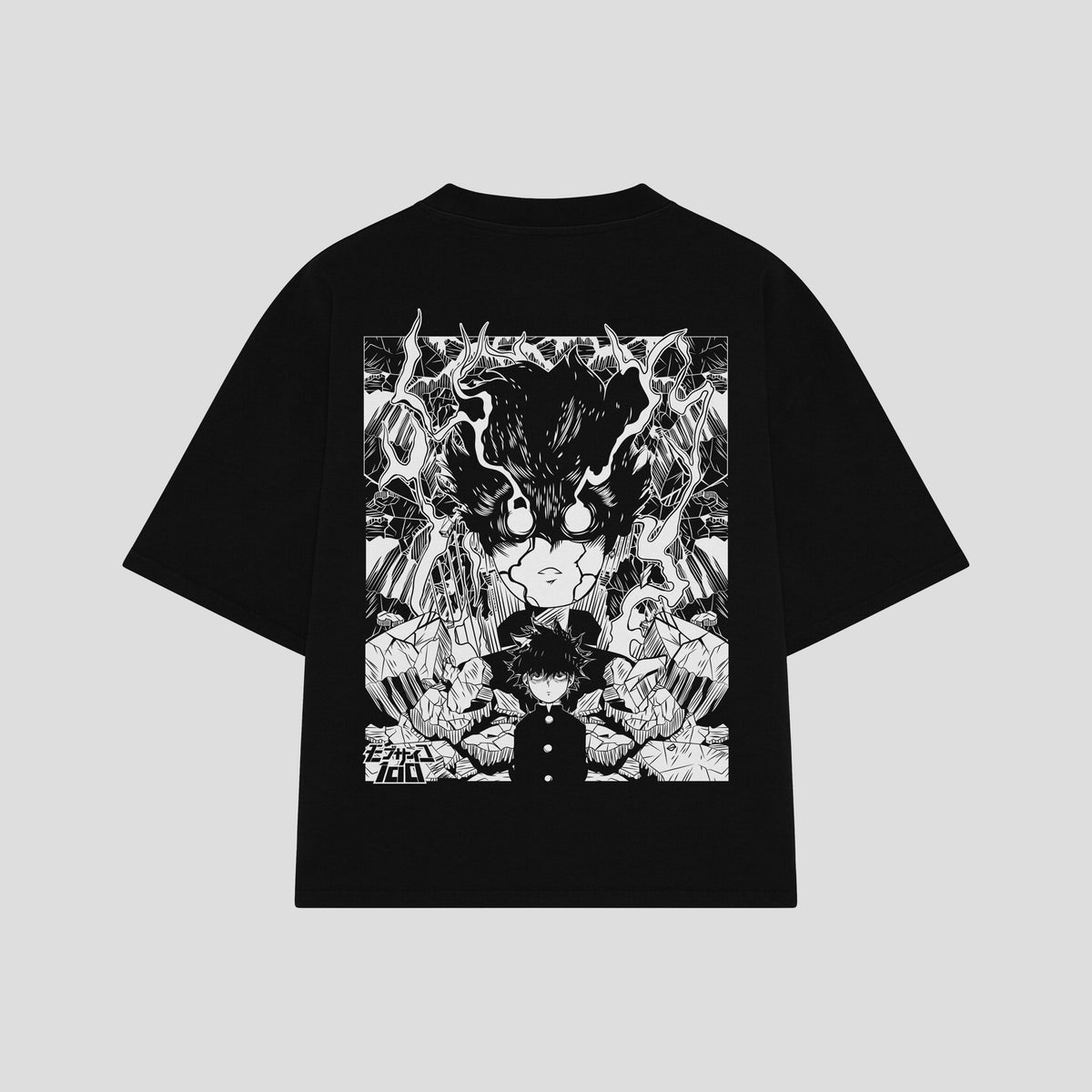 Playera streetwear premium de anime y gaming ExtraLife MX, corte oversized drop shoulder ligero y fresco en color Deep Black y Off-White, moda urbana mexicana de culto.