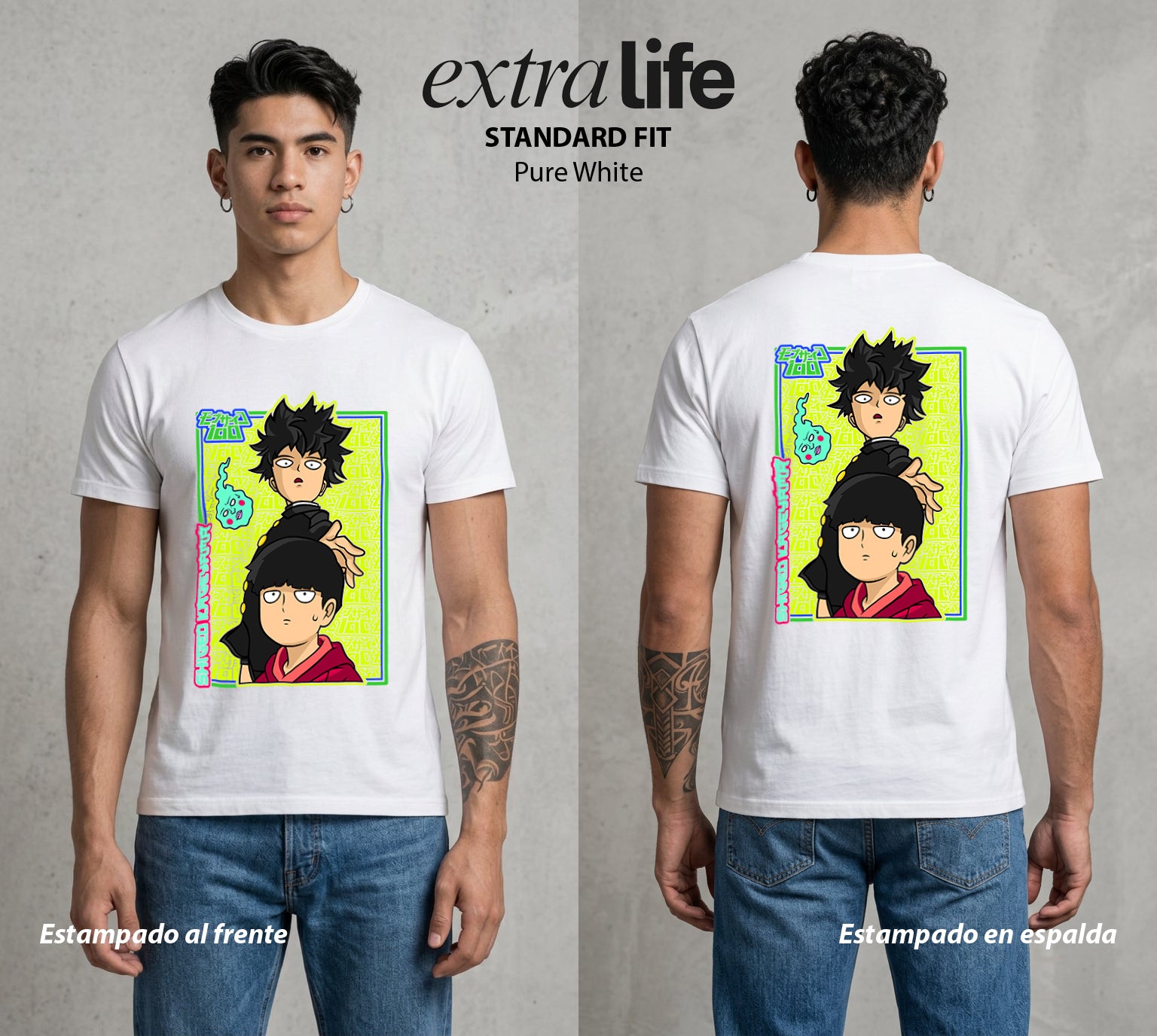 El Psiconico Reprimido | El Distribuidor del Poder #02616 - Playera Standard Fit | Pure White - Foto en modelo