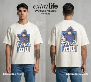 El Psiconico Reprimido | El Cien Por Ciento del Poder #02617 - Playera Oversized Premium | Off White - Foto en modelo