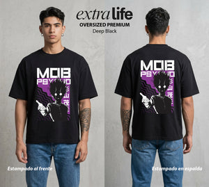 El Psiconico Reprimido | La Explosion Psiquica #02620 - Playera Oversized Premium | Deep Black - Foto en modelo