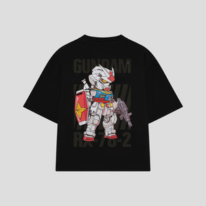 Playera streetwear premium de anime y gaming ExtraLife MX, corte oversized drop shoulder ligero y fresco en color Deep Black y Off-White, moda urbana mexicana de culto.