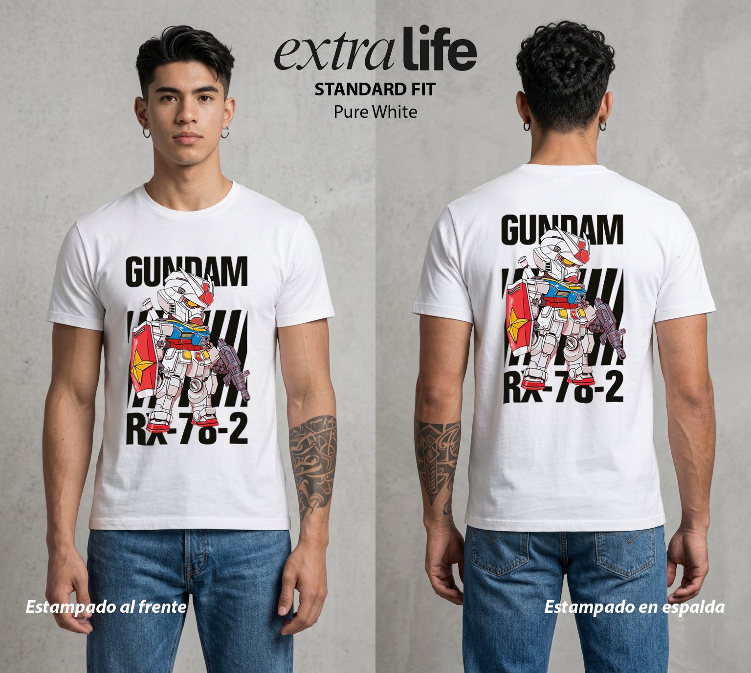 Pilotos de Acero | El RX del Universo #02621 - Playera Standard Fit | Pure White - Foto en modelo