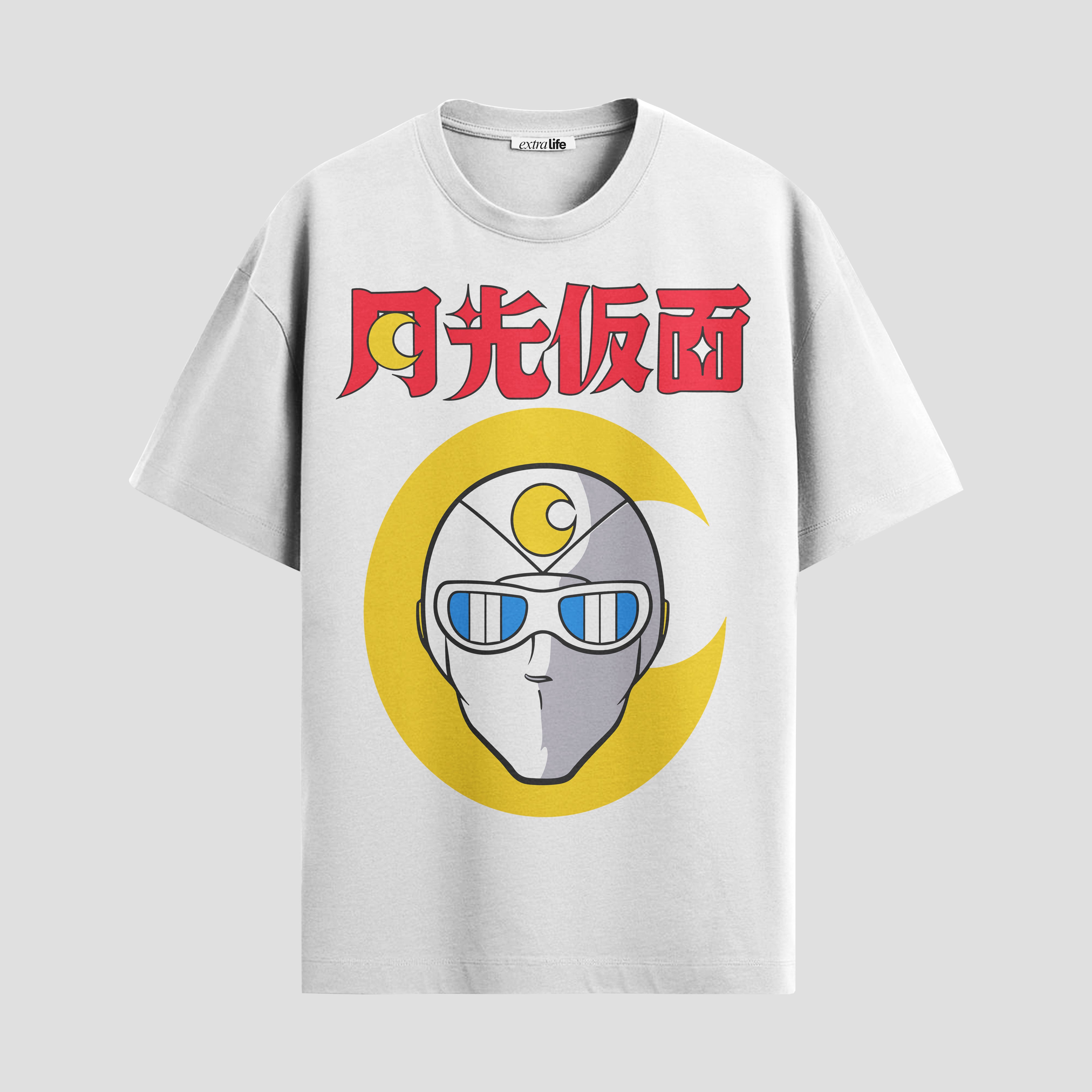 Playera urbana de anime y gaming ExtraLife MX, corte Standard Fit unisex ligero y transpirable en color Deep Black y Pure White, ropa de uso diario para gym y casual.
