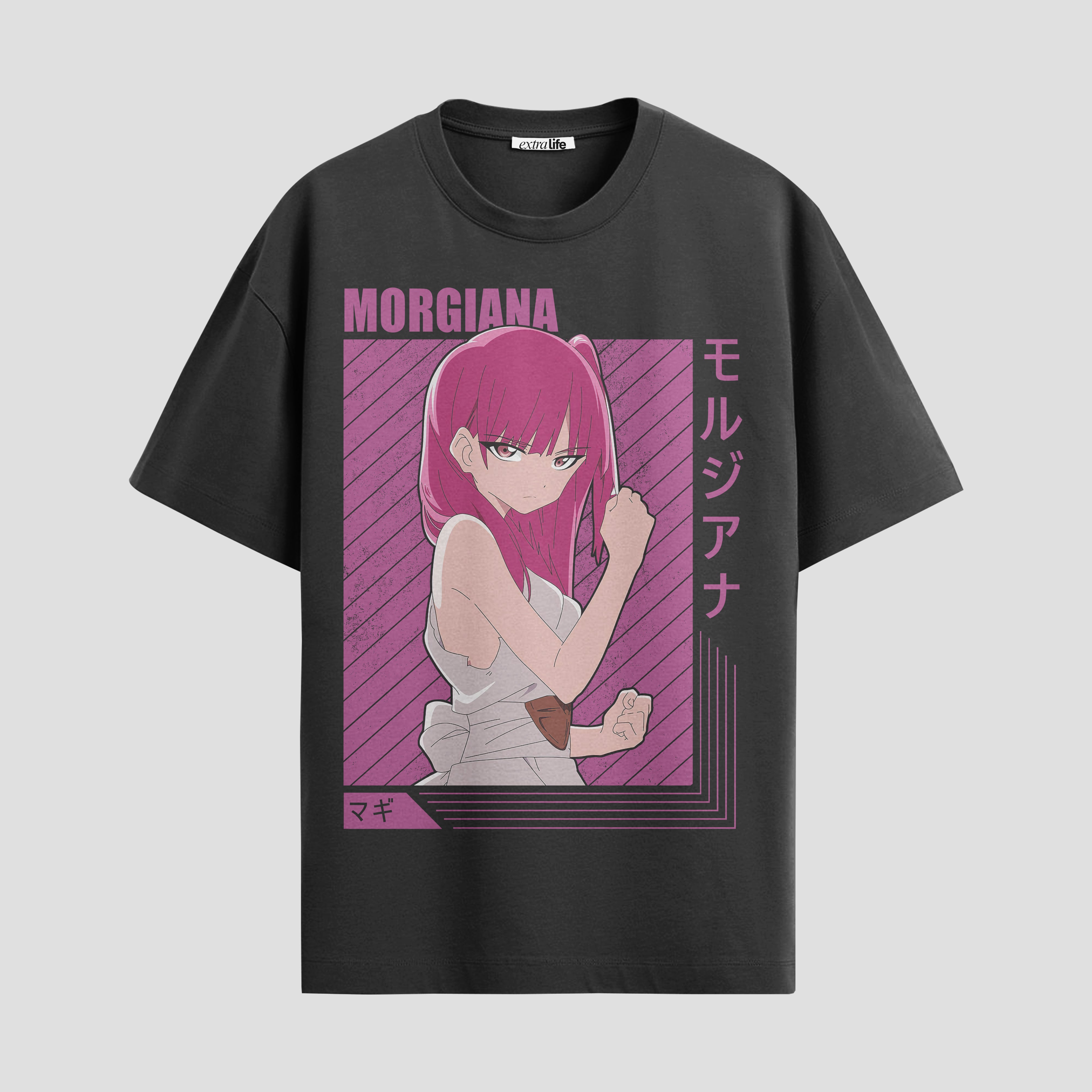 Playera urbana de anime y gaming ExtraLife MX, corte Standard Fit unisex ligero y transpirable en color Deep Black y Pure White, ropa de uso diario para gym y casual.