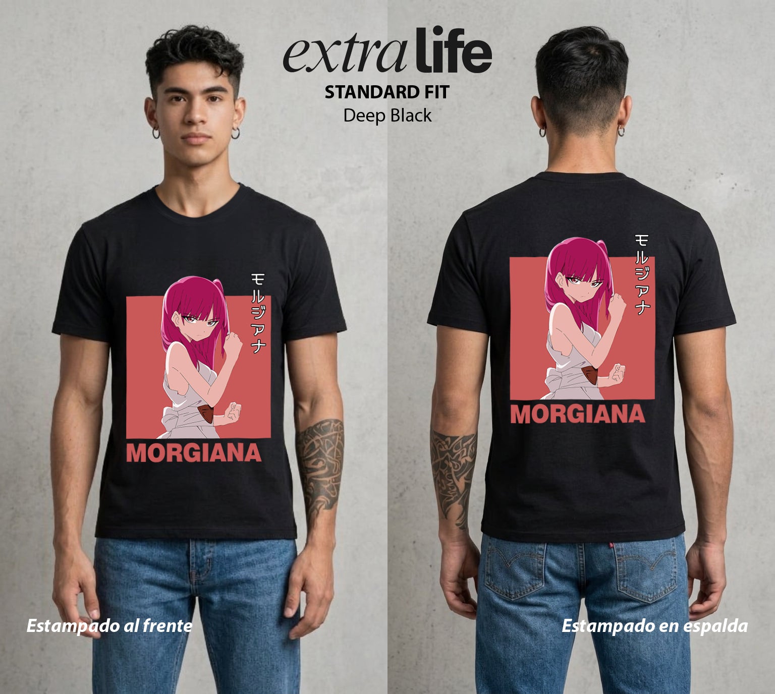 Las Mil y Una Batallas | Las Cadenas Rotas #02628 - Playera Standard Fit | Deep Black - Foto en modelo