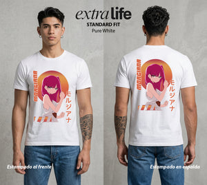 Las Mil y Una Batallas | La Bailarina del Bien #02629 - Playera Standard Fit | Pure White - Foto en modelo