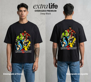 El Torneo Mortal | Los Kombatientes #02631 - Playera Oversized Premium | Deep Black - Foto en modelo