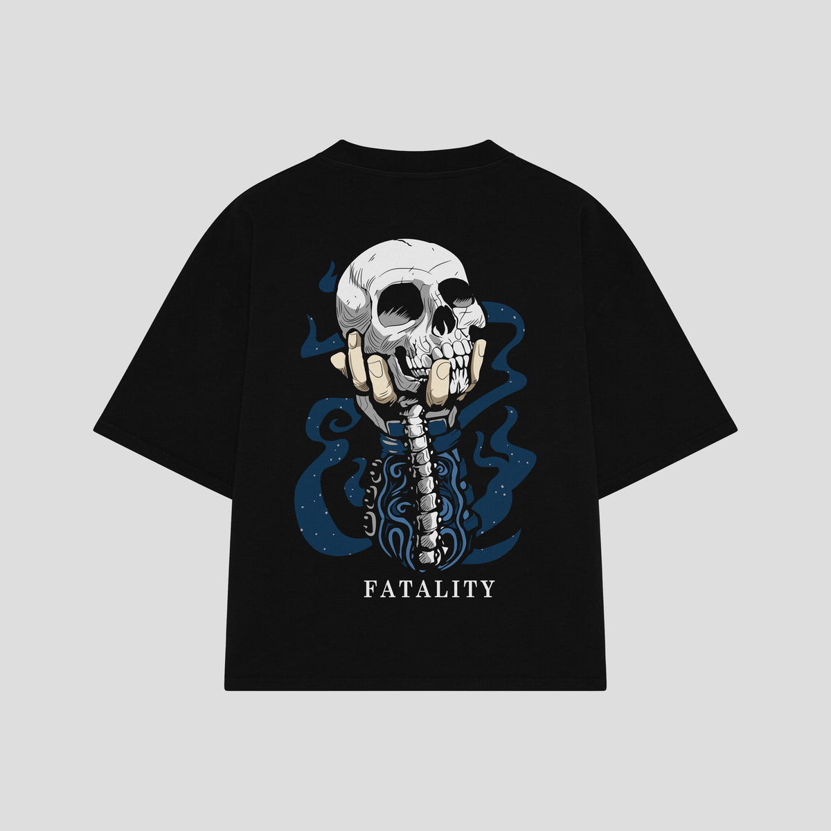 Playera streetwear premium de anime y gaming ExtraLife MX, corte oversized drop shoulder ligero y fresco en color Deep Black y Off-White, moda urbana mexicana de culto.
