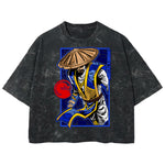 Playera streetwear premium de anime y gaming ExtraLife MX, corte boxy deluxe mineral wash heavyweight en color Acid Wash, moda urbana mexicana de culto.
