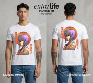 La Conciencia Digital | El Cerebro del Cyborg #02643 - Playera Standard Fit | Pure White - Foto en modelo