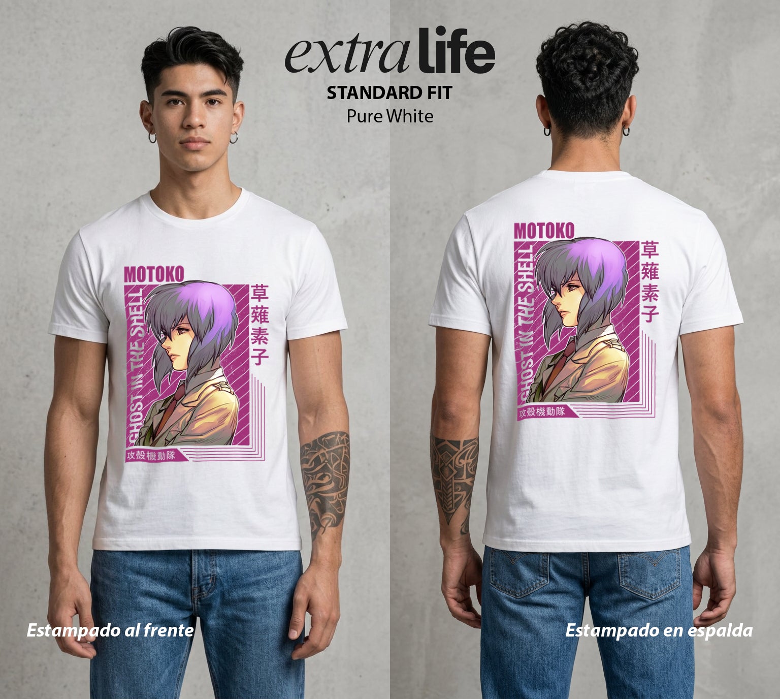 La Conciencia Digital | La Ghostrunner #02645 - Playera Standard Fit | Pure White - Foto en modelo