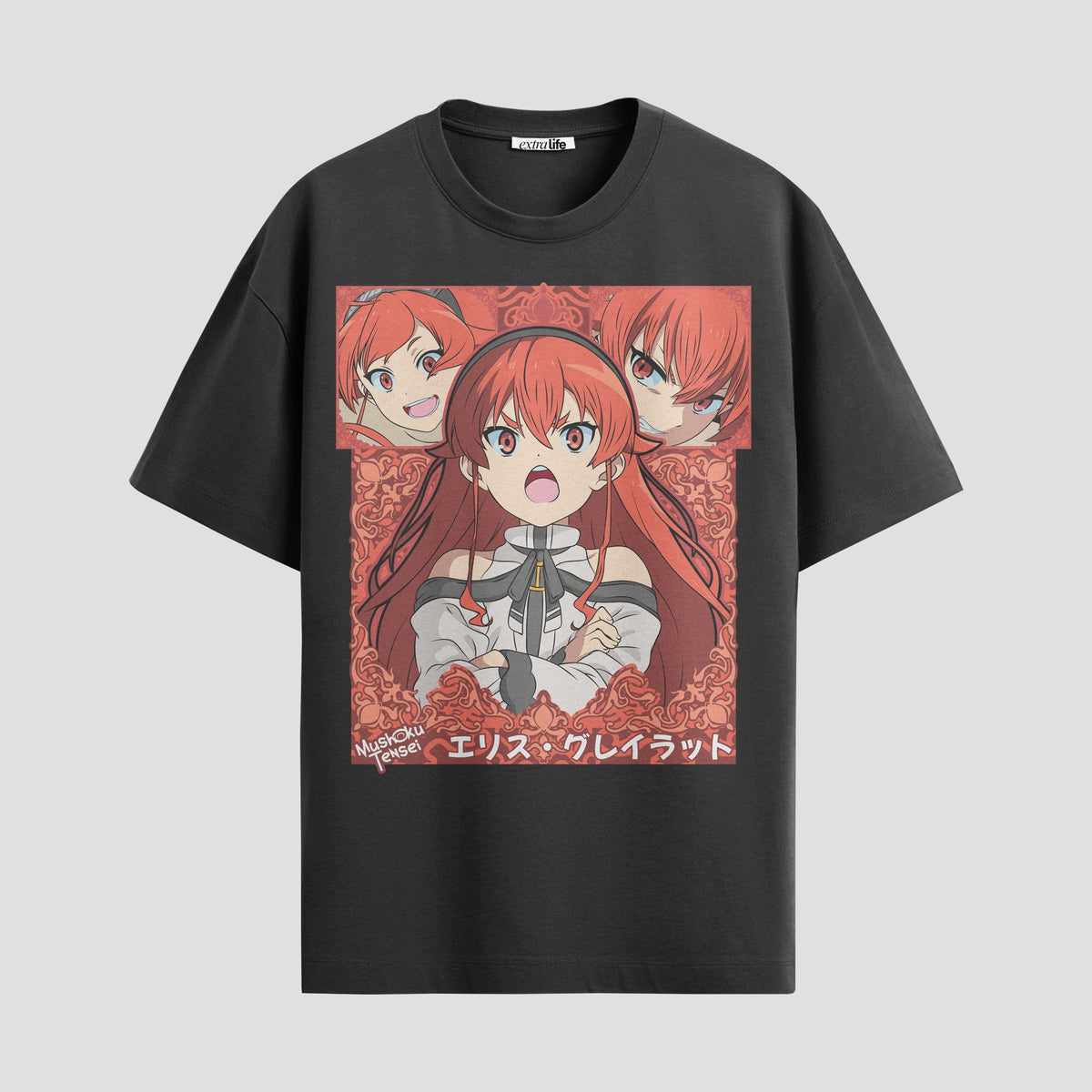 Playera urbana de anime y gaming ExtraLife MX, corte Classic Premium unisex ligero y transpirable en color Deep Black y Pure White, ropa de uso diario para gym y casual.