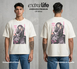 El Arte del Cosplay | El Amor del Cosplay #02655 - Playera Oversized Premium | Off White - Foto en modelo