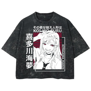 Playera streetwear premium de anime y gaming ExtraLife MX, corte boxy deluxe mineral wash heavyweight en color Acid Wash, moda urbana mexicana de culto.