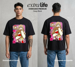 El Amor del Nivel Maximo | El Poder del Maximo #02683 - Playera Oversized Premium | Deep Black - Foto en modelo