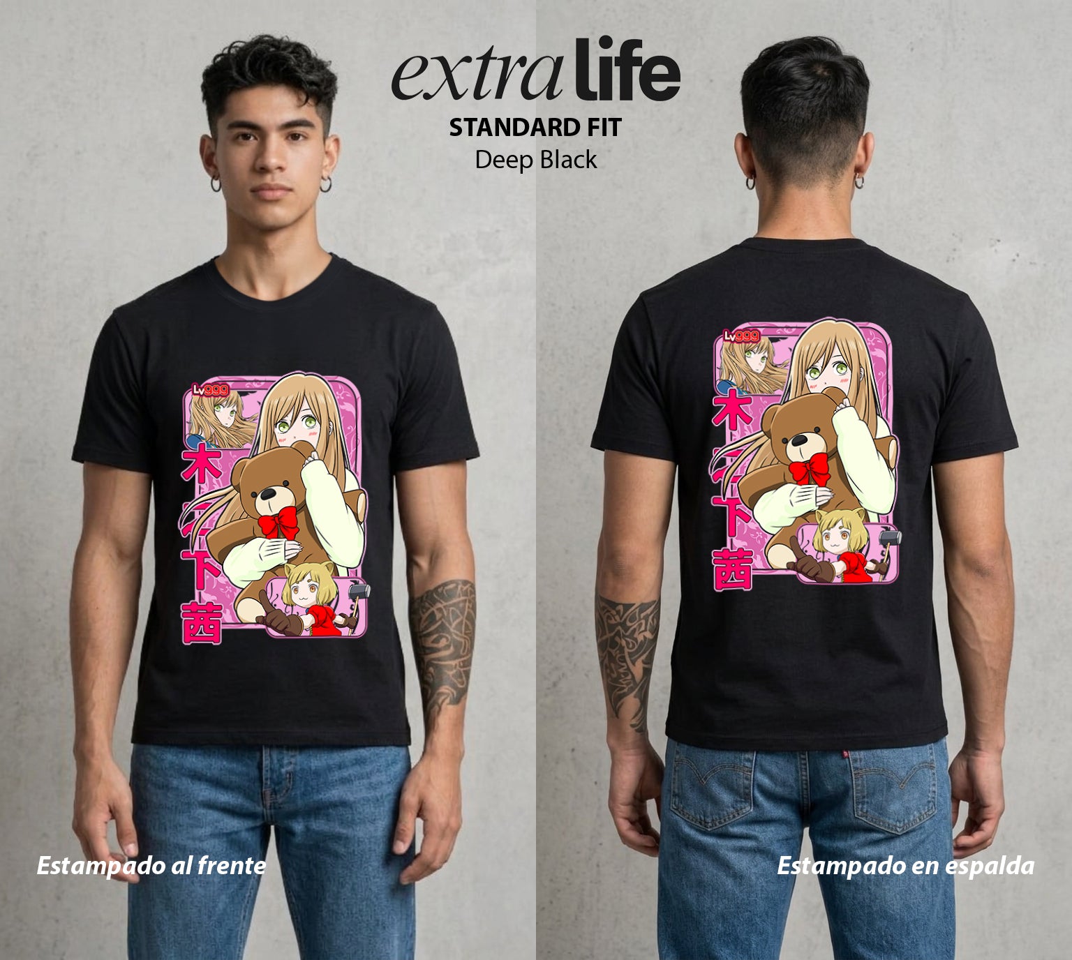 El Amor del Nivel Maximo | El Poder del Maximo #02683 - Playera Standard Fit | Deep Black - Foto en modelo