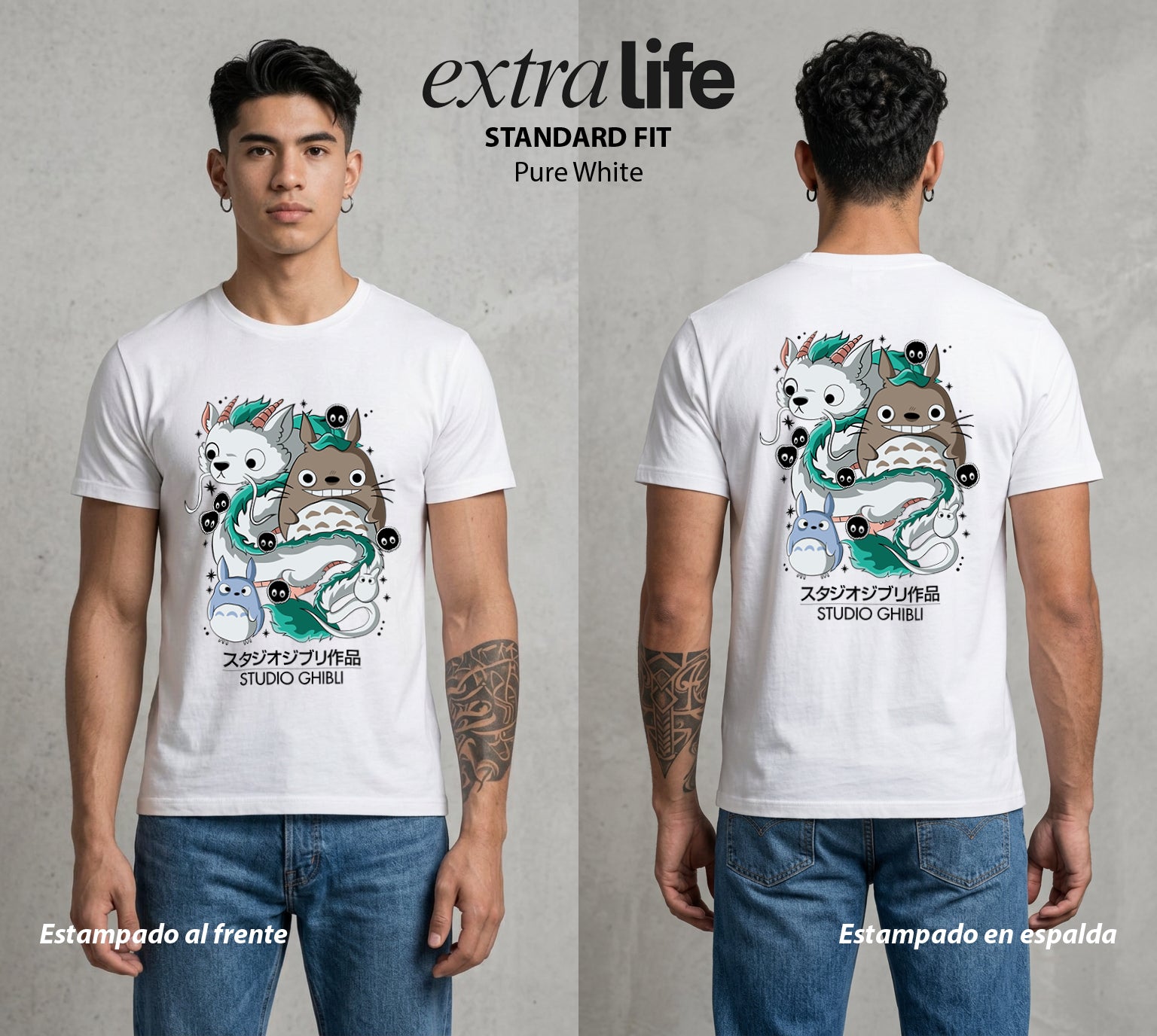 El Estudio del Viento | El Vecino del Bosque #02686 - Playera Standard Fit | Pure White - Foto en modelo