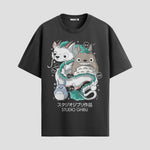 Playera urbana de anime y gaming ExtraLife MX, corte Standard Fit unisex ligero y transpirable en color Deep Black y Pure White, ropa de uso diario para gym y casual.