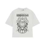 Playera streetwear premium de anime y gaming ExtraLife MX, corte oversized drop shoulder ligero y fresco en color Deep Black y Off-White, moda urbana mexicana de culto.