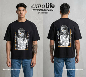 La Que Molesta | La Que No Para de Molestar #02696 - Playera Oversized Premium | Deep Black - Foto en modelo