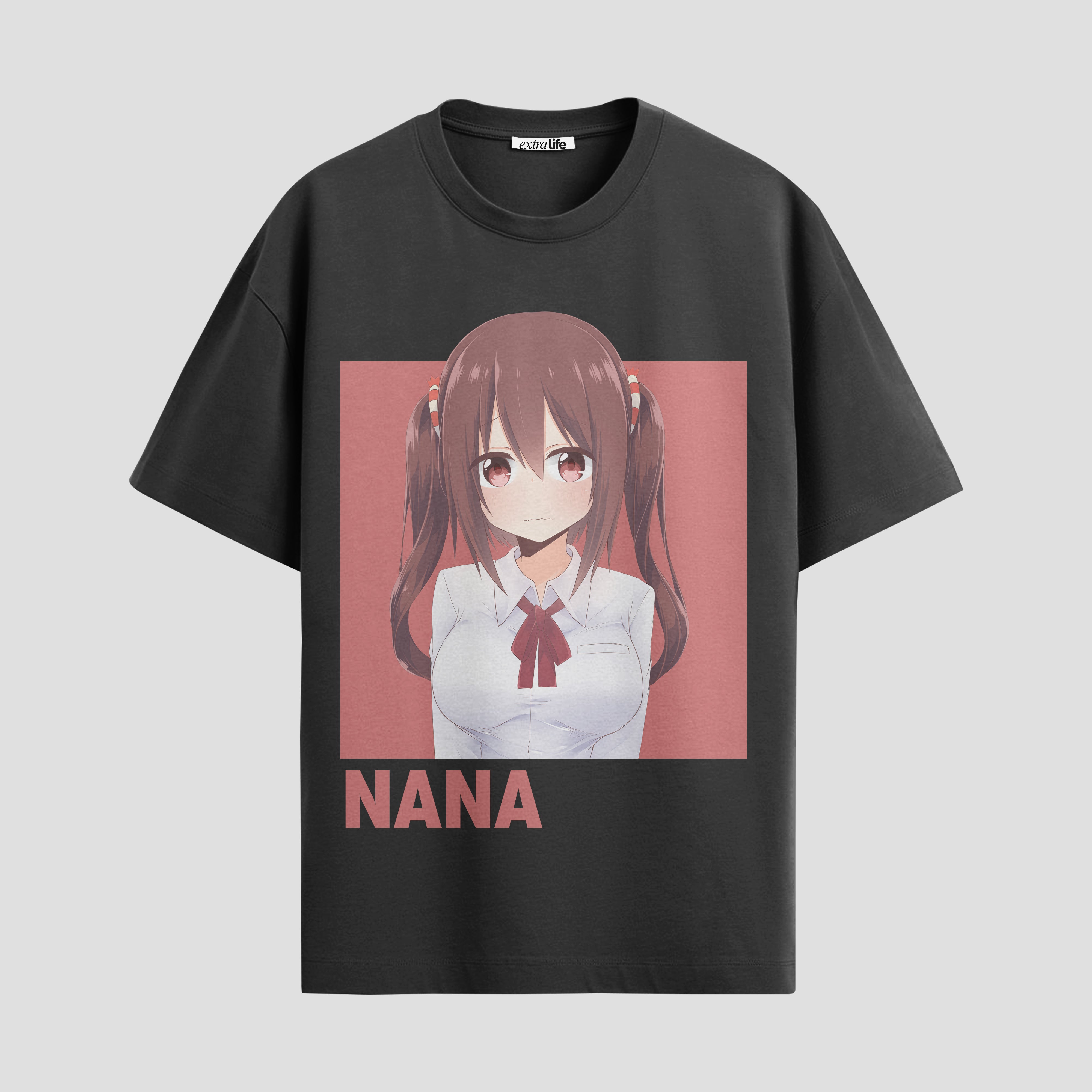 Playera urbana de anime y gaming ExtraLife MX, corte Standard Fit unisex ligero y transpirable en color Deep Black y Pure White, ropa de uso diario para gym y casual.